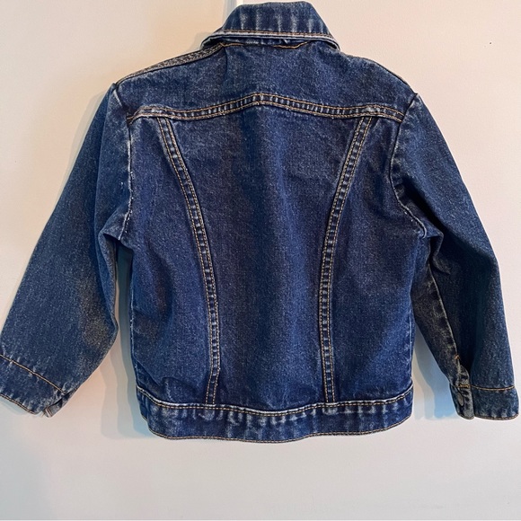 Vtg Pitchriders Dark Wash Jean Jacket Snap Buttons Child 5 6 Western Cowboy - Picture 3 of 16